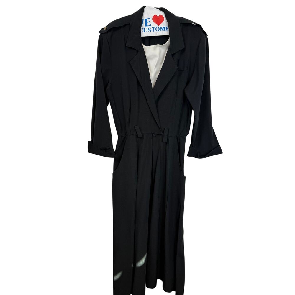 Vintage Breli Originals Black Shirt Dress USA Made Size 8 Belt Loops